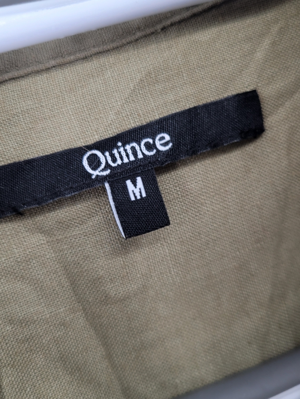 Quince Womens 100% European Linen Long Sleeve Shirt Olive Green Size Large - Picture 4 of 9